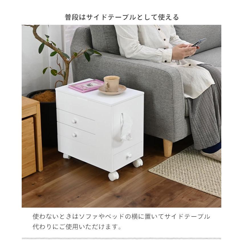 爆買 ドレッサー ワゴン キャスター付 コスメワゴン サイドテーブル