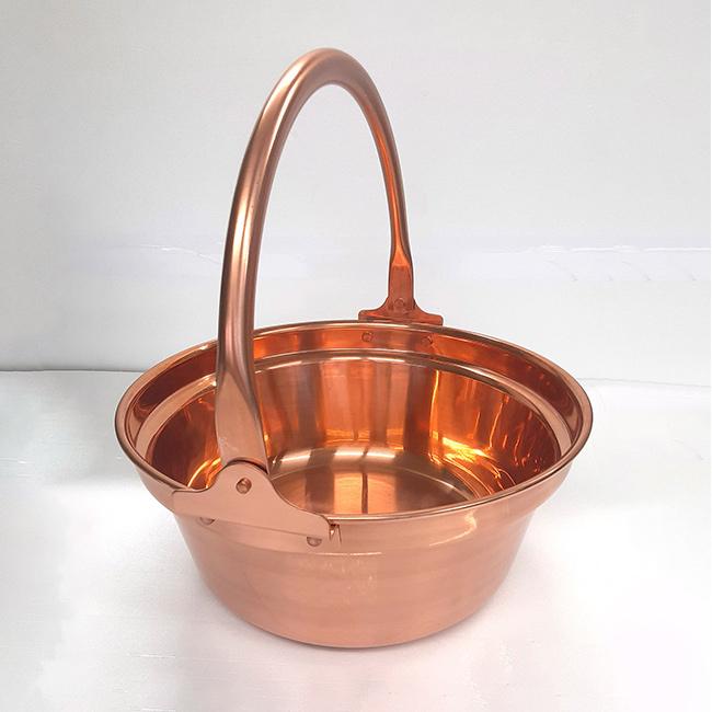 純銅製 山菜鍋 30cm 木蓋付き(燕三条製 銅製 銅鍋 銅製品 純銅 銅 鍋 5