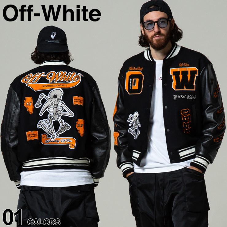 off white（オフホワイト） OFF-WHITE レザー ウール メルトン