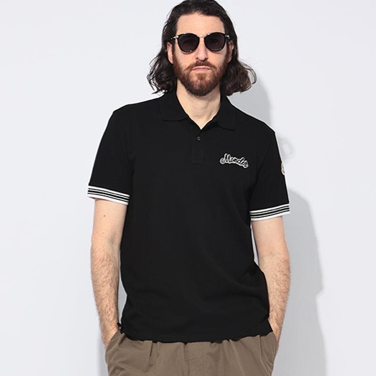 MONCLER（モンクレール） 半袖 ポロシャツ メンズ 胸ロゴ刺繍 ライン