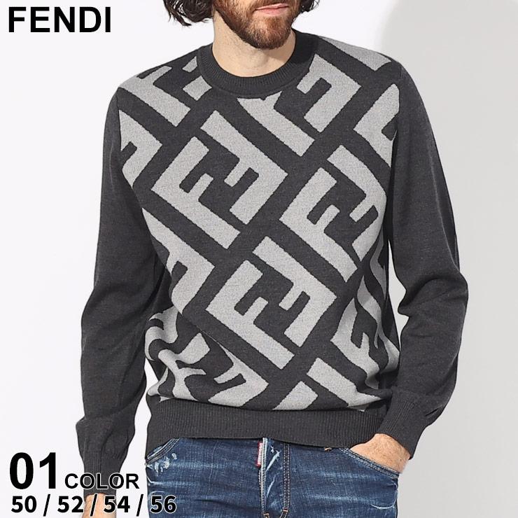 FENDI（フェンディ） ニット メンズ セーター FF柄 クルーネック