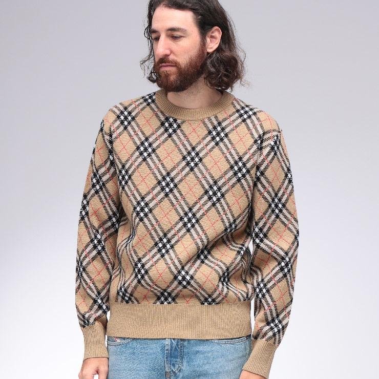 BURBERRY（バーバリー） ニット メンズ チェック ウールブレンド