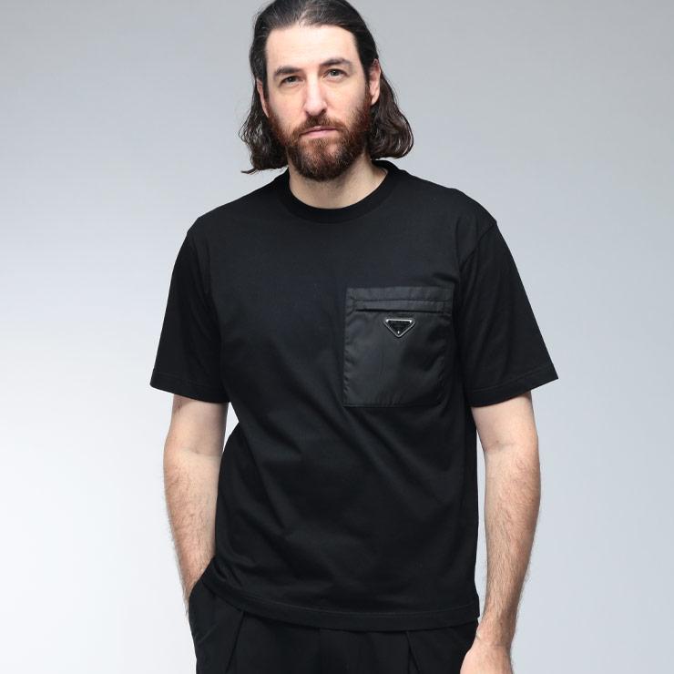 PRADA（プラダ） Tシャツ メンズ ロゴ ポケット トライアングルロゴ