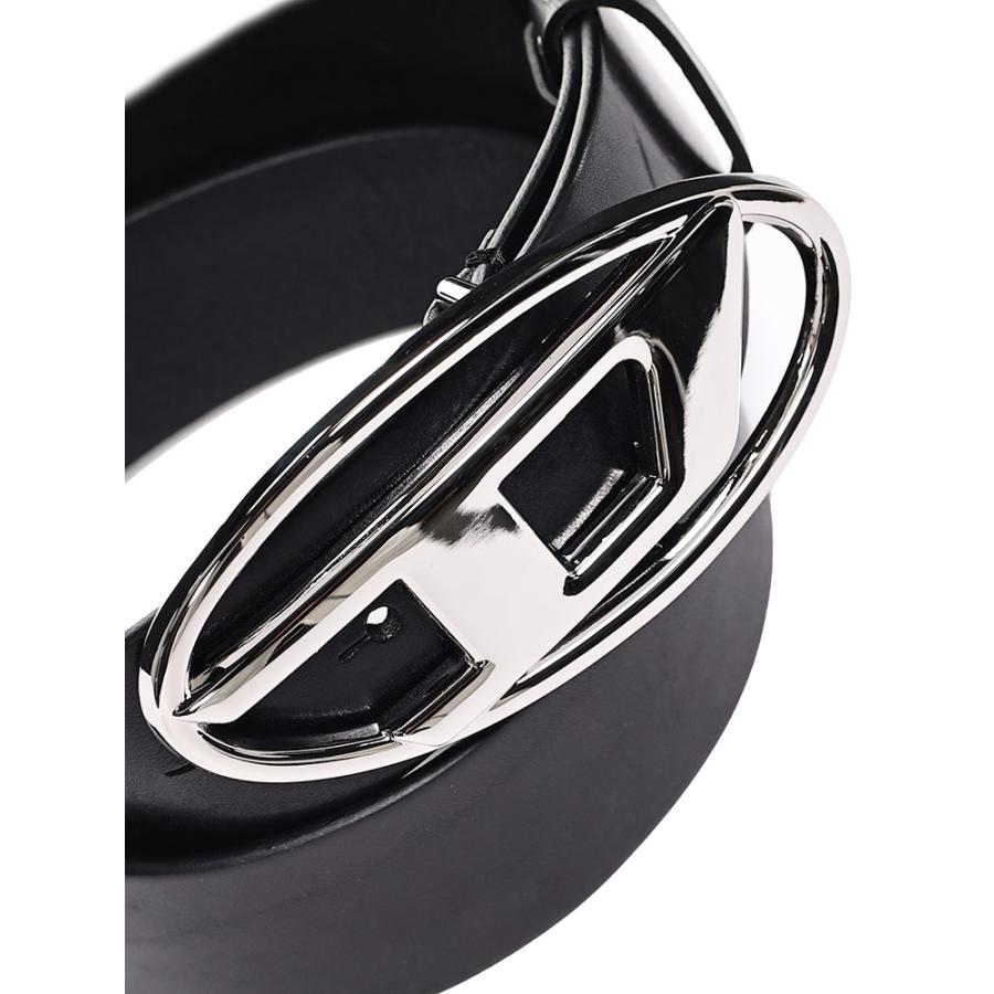 DIESEL（ディーゼル） 牛革 オーバルロゴ バックル留め ベルト メンズ