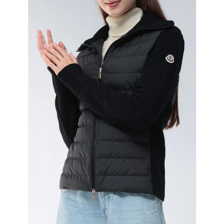 MONCLER（モンクレール） ニット切り替え フルジップ 襟付き ダウン