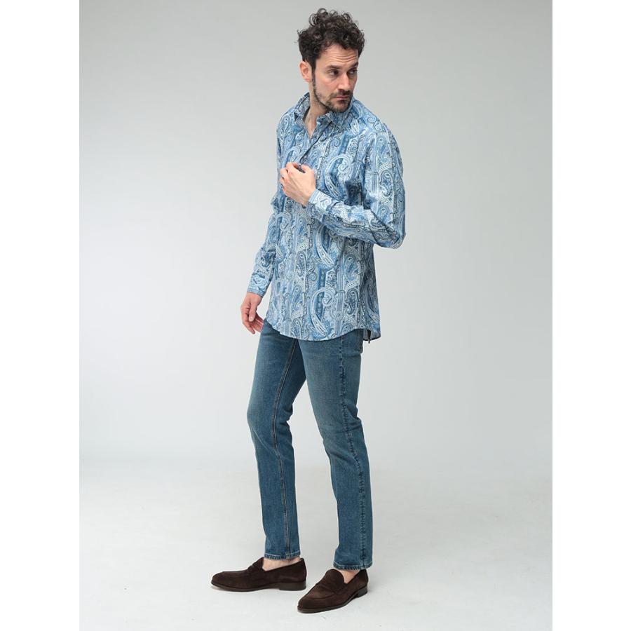 ETRO（エトロ） メンズ シャツ 長袖 ペイズリー柄 ストレッチ コットン