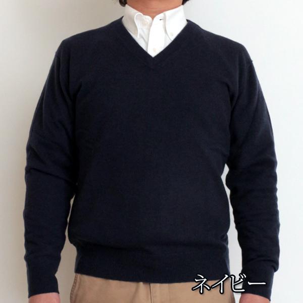 カシミヤ 100％ Vネック セーター メンズ 無地 12ゲージ トップス 男性