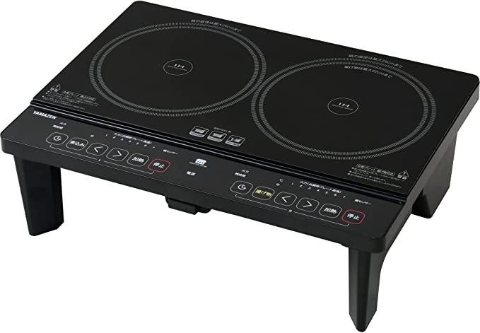 IRIS OHYAMA 2口IHコンロ脚付 IHK-W12SP-B （ブラック） 据置き型IH