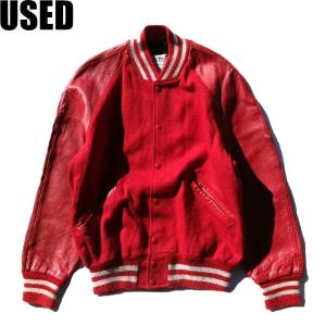 USED-76】90s DELONG STUDIUM JACKET made in USA RED/WHITE デロング