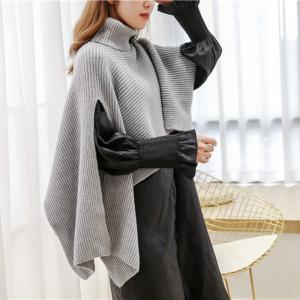 爆買 【50％OFF】厚手アシンメトリーニットポンチョマフラー／ショート