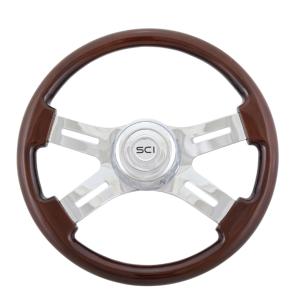 BRC ハンドル オールウッド 4本 スリットスポーク クロームメッキ 457Φ