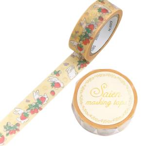 もりやましなこ 花うさぎ マスキングテープ 20mm / ウサギ 可愛い 動物