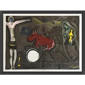 ポスター アート ヴァンスの恋人（マルク シャガール） 額装品 ウッド