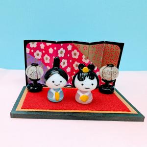 ガラス細工 菱餅ペア（S) ミニチュア 雑貨 置物 小物 ひな祭り