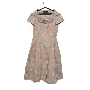 エムズグレイシー 411354 ワンピース 38 レッド フラワー ラメ