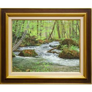 長岡 卓 「 コスモス畑の少女 」油絵 油彩画 F20 ( 20号 ) 絵画 洋画