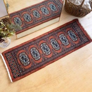 ヴィンテージ トライバル ラグ 87cm×30cm ブラウン : giftgiftgift