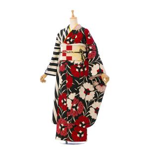 総絞り 正絹|160〜168cm|11〜15号|振袖フルセット(紺系)| 大きいサイズ