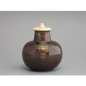 唐物写文琳茶入 桶谷定一造 二重蔓牡丹金襴仕覆添 共箱 : 茶道具商 越