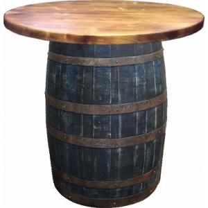 ウイスキー樽テーブル シンプルタイプ（天板1000φ）（無塗装風仕上