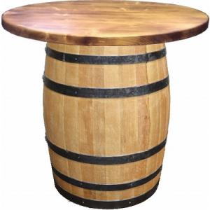 ウイスキー樽テーブル シンプルタイプ（天板800φ）（新樽風仕上