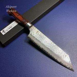 堺孝行 包丁 剣型牛刀 190mm 33層ダマスカス V金10号 ステンレス 槌目