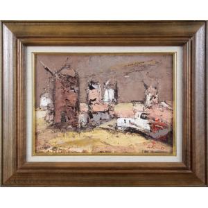 渡部耿贇「モンマルトル」風景画 油彩F8号 真作保証 フランス芸術家