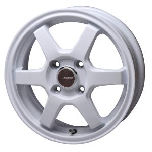 TRYALPHA J-TECH S-6 14インチ 4.5J +45 4-100 ホワイト 4本で送料無料