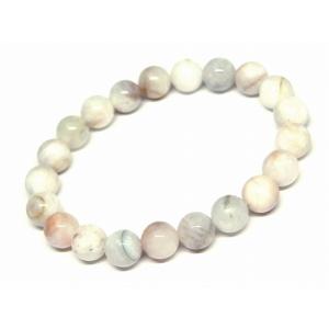 g3-983C 10mm ブルー縞 瑪瑙 メノウ 青 ストライプ アゲート 1連38cm