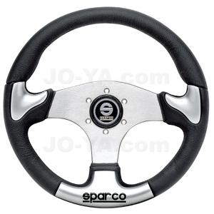 SPARCO (スパルコ) ステアリング P222 ブラックレザー x シルバー