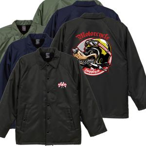 HELL FIRE SQUAD ボア付き コーチジャケット バイカー チェッカー