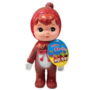 レトロドール デコ犬 パール・シアン・リボン レトロ・ソフビ人形