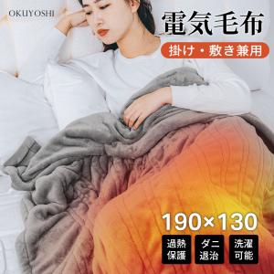 広電（KODEN） 電気毛布 掛け敷き 188×130cm フランネル 電気掛け毛布