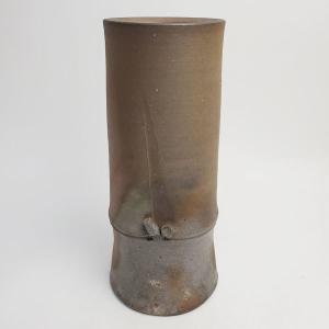 備前焼 面取筒花入（桟切）| おしゃれ 日本製 工芸品 山口県 和食器