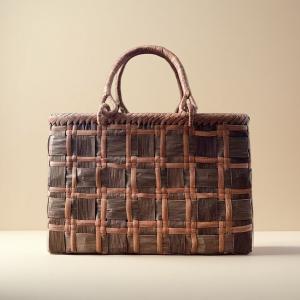 胡桃皮かごバッグ くるみかごバッグ 手作り 籠バッグ 内布付き 和服