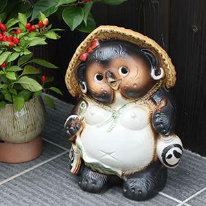 信楽焼 10号ひねり狸(メス) たぬき タヌキ 狸 開運 縁起物 可愛い 陶器