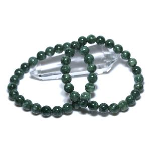石流通センター 高品質 天然石 ブレスレット 日本翡翠 緑 (糸魚川産