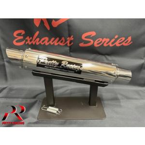 PRETTY RACING製 42.7π ステンレスサイレンサー タイプ2 プレート付