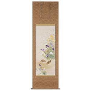 掛け軸専門店 掛軸 通販 蔦（奥田 吟水） 花鳥画 秋用掛軸 紅葉 日本画