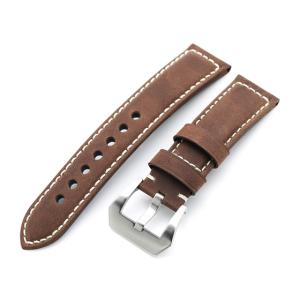 24mm TAIKONAUT 時計ベルト クロコダイル ダークチョコレートブラウン