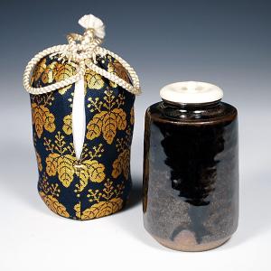 送料無料（茶道具/濃茶器）唐物大名物 白玉文琳茶入写し 笹田有祥作