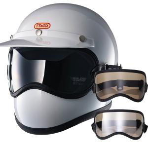 TTゴーグル モデルB シルバー ジェットヘルメット フルフェイス