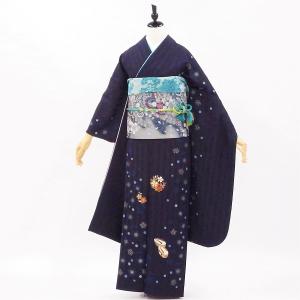 正絹振袖+半衿付き長襦袢+帯+帯揚+帯〆+重衿 6点セット 照り映える紅葉