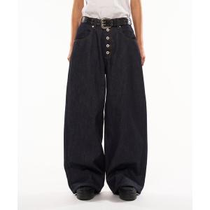ジーンズ 「D-LAND」ボタンフライ リジットデニム バギーパンツ