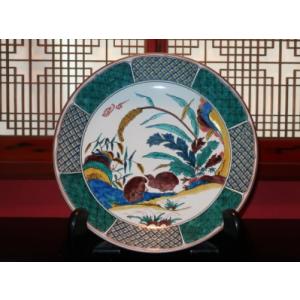 九谷焼 【伝統工芸名工】 飾り皿 絵皿 飾り鉢 三代橋田与三郎 赤絵細書