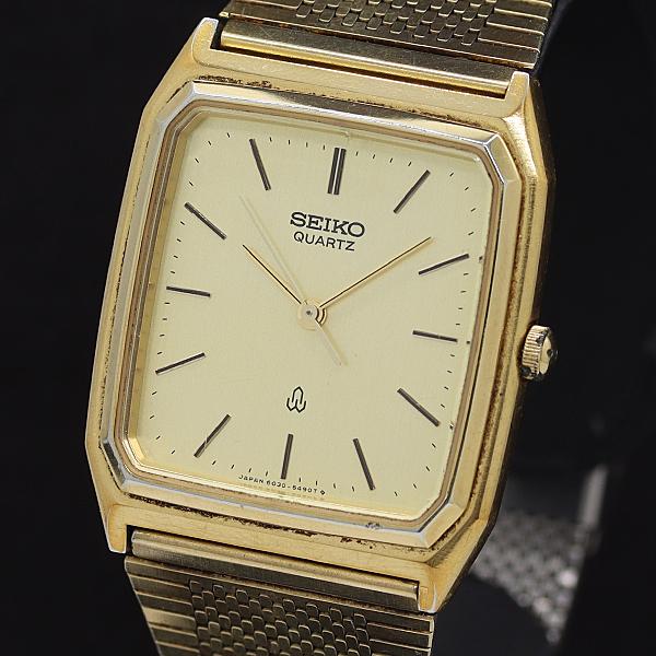 セイコー シャリオ QZ ゴールド文字盤 6030-5480 メンズ腕時計 2000000