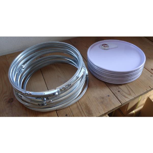 ペール缶20Lの フタ、バンドのみ 10個セット （本体は付いていません