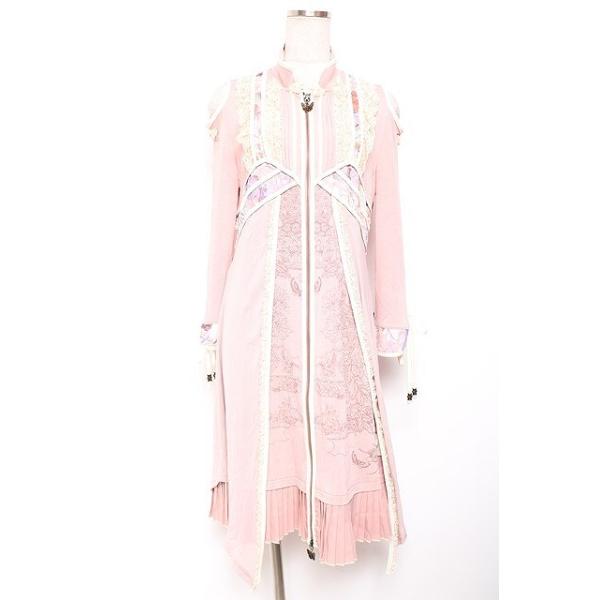 Ozz oneste / 肩出し和チャイナフロントジップワンピース ピンク Y-26