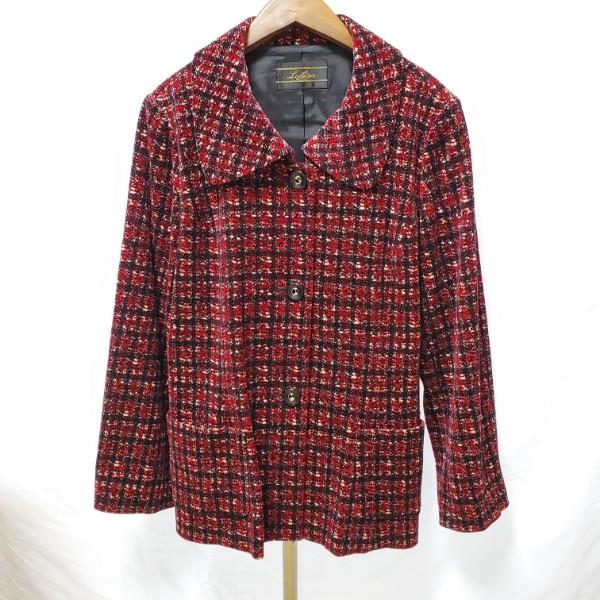 wnc レリアン Leilian ジャケット 13 赤 黒 i velluti Pontoglio社
