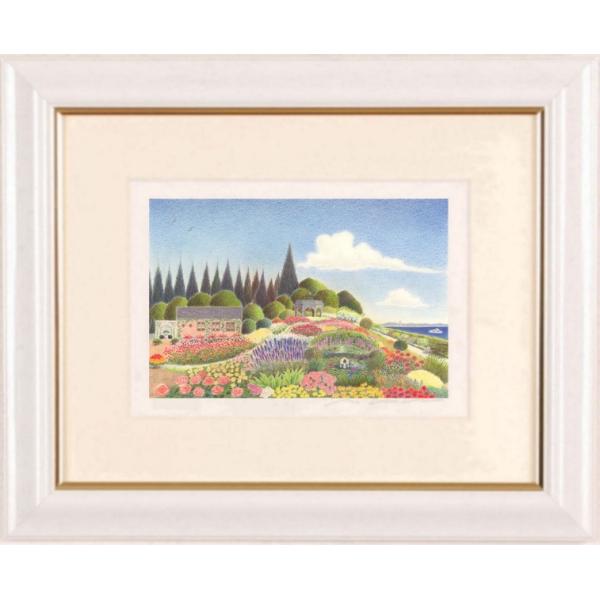 渡辺美香子 湖畔のイングリッシュガーデン 風景画 絵画 ジークレー